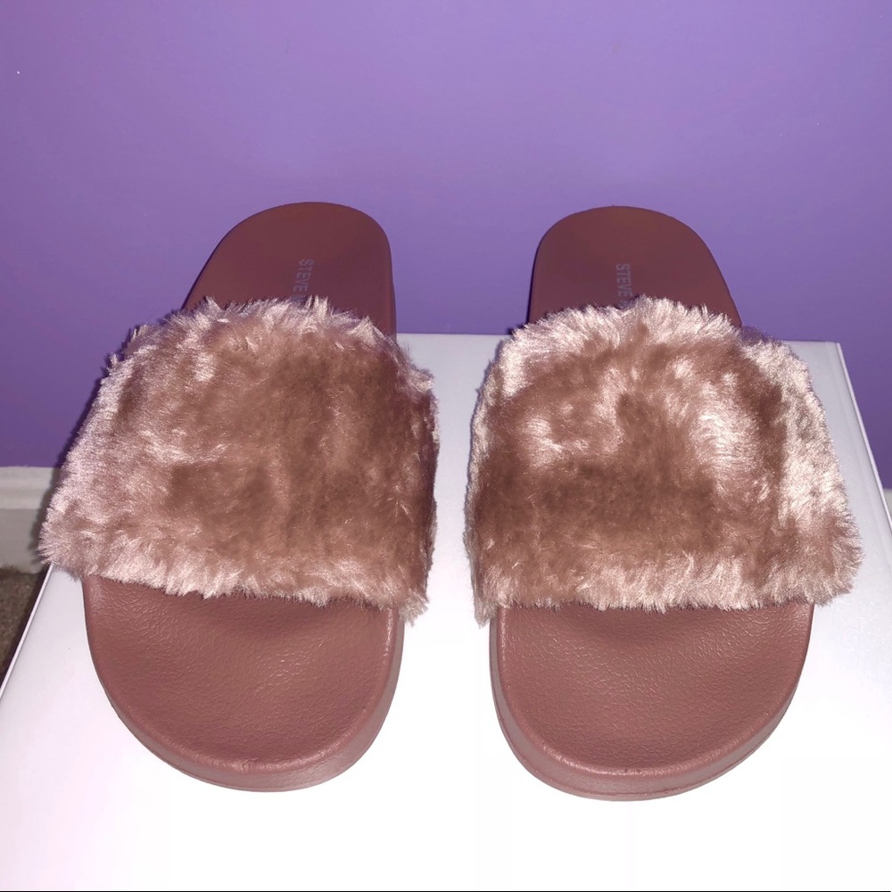 Steve Madden Fur Slides